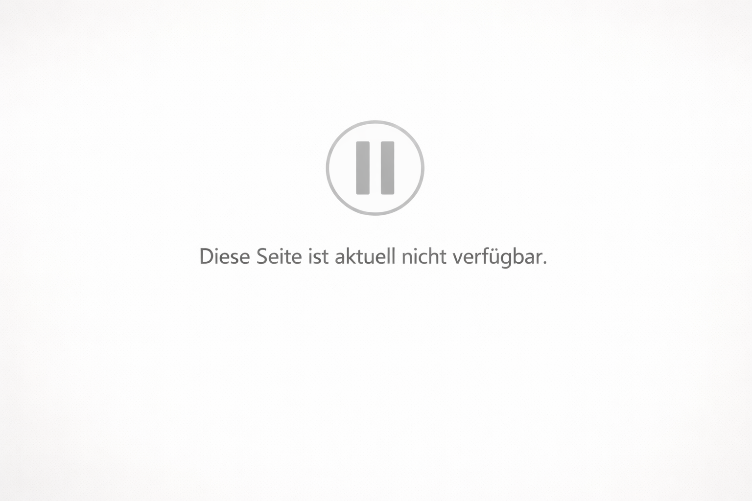 Seite vorübergehend nicht verfügbar